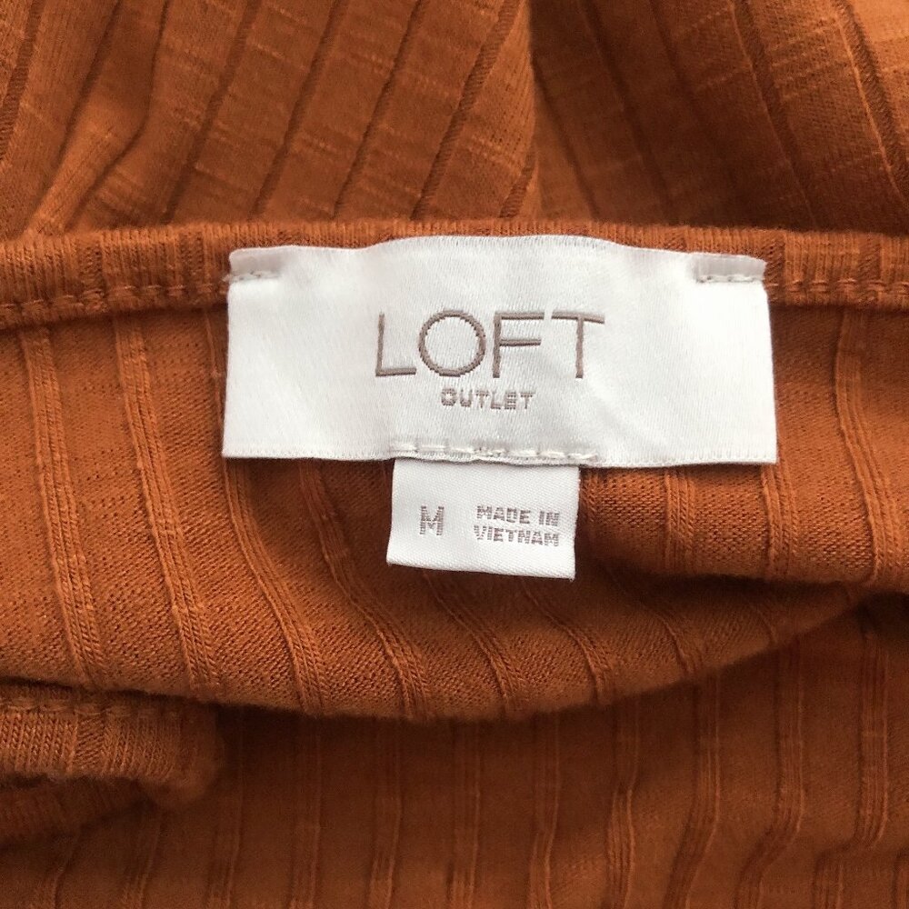 Loft Solid Rust Orange Ribbed Adjustable Strap Ca… - image 3